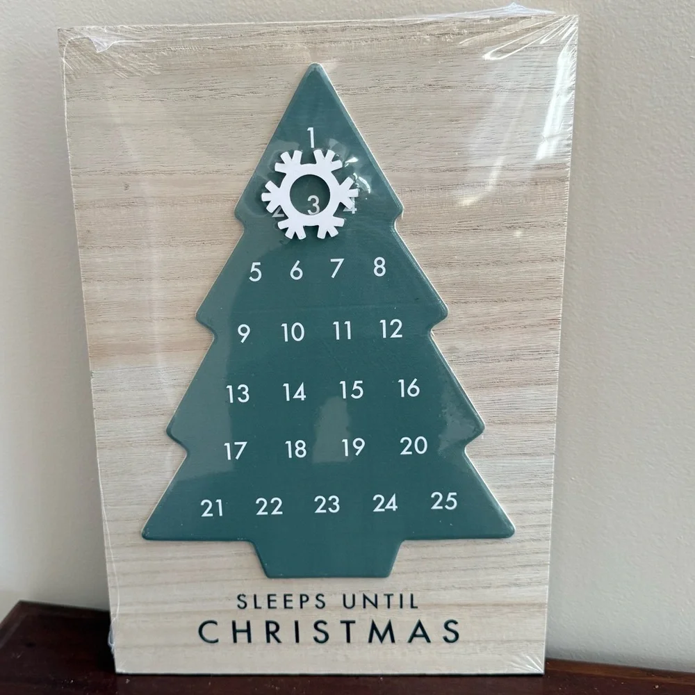 New! Target Bullseye Playground Magnetic Advent Christmas Countdown Wood Sign